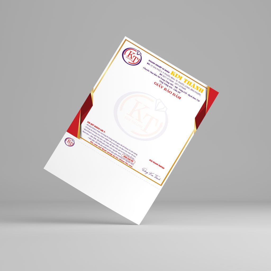 in ấn giấy bảo đảm vàng