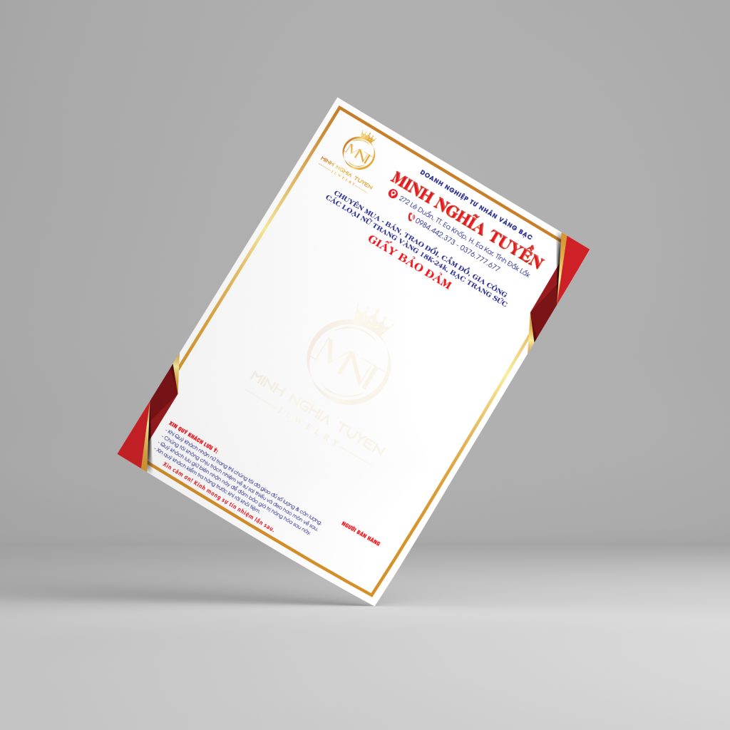 in ấn giấy bảo đảm vàng