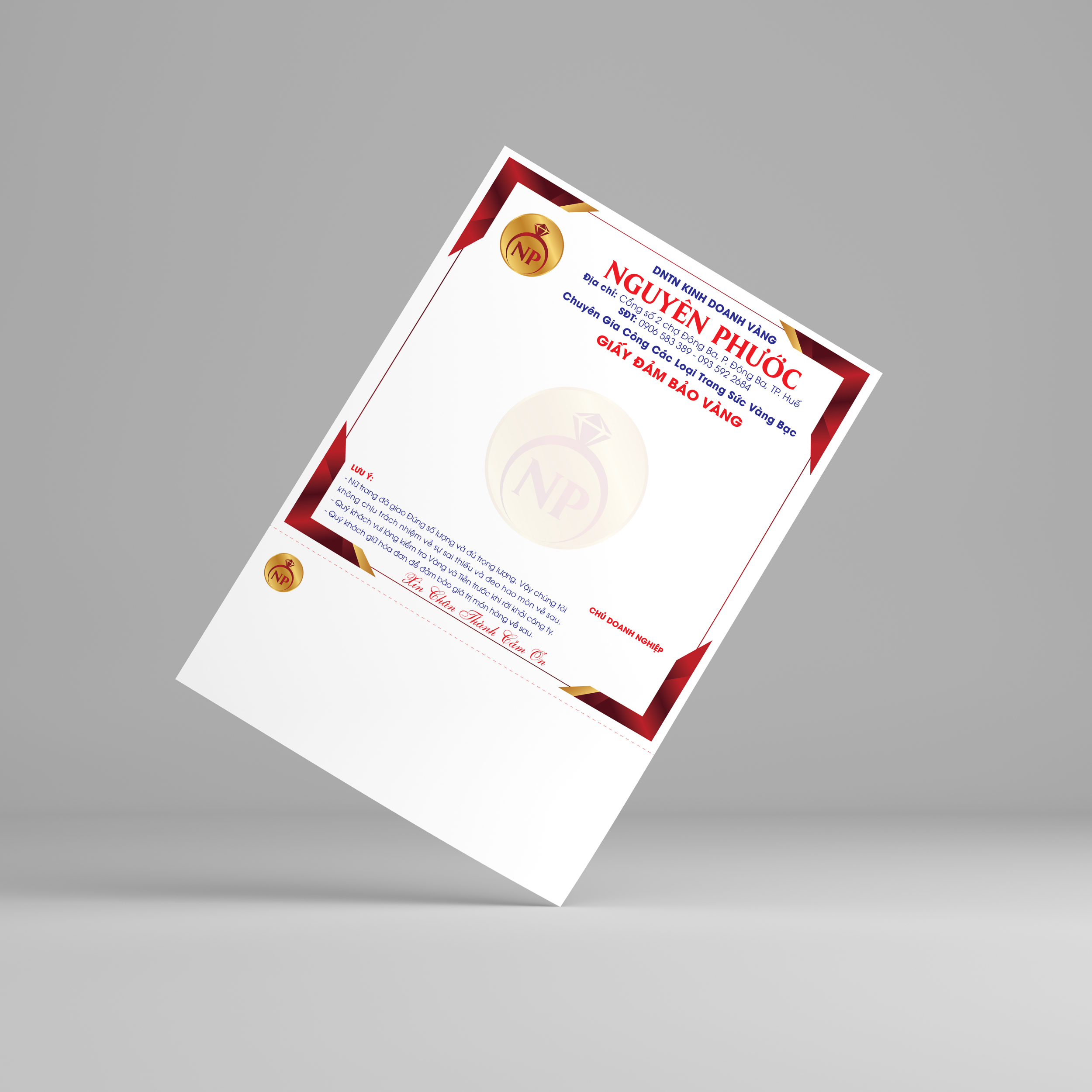 in ấn giấy bảo đảm vàng