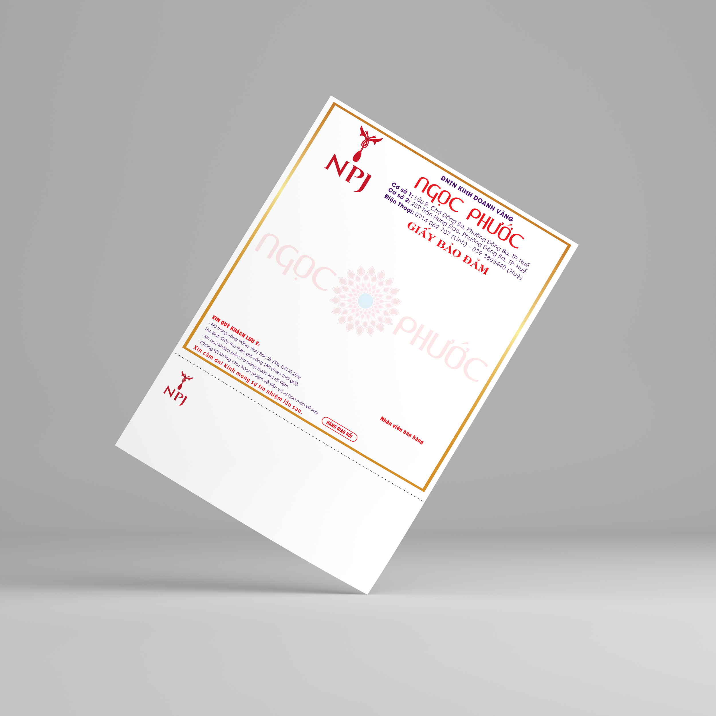 in ấn giấy bảo đảm vàng