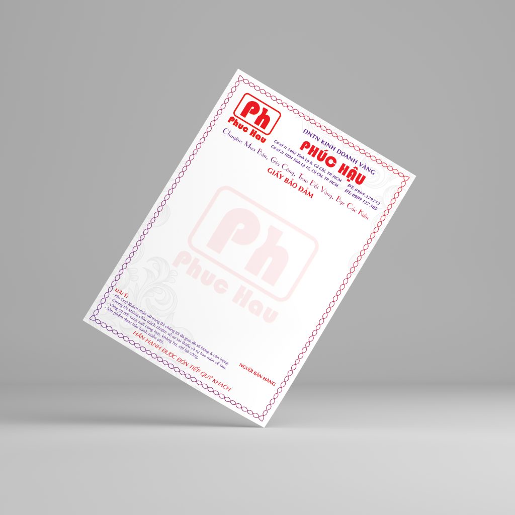 in ấn giấy bảo đảm vàng