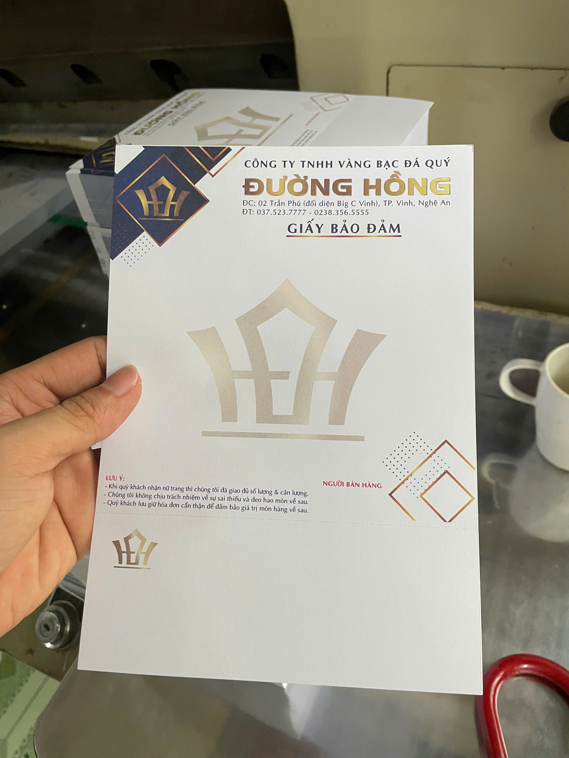 Giấy Bảo Đảm Vàng