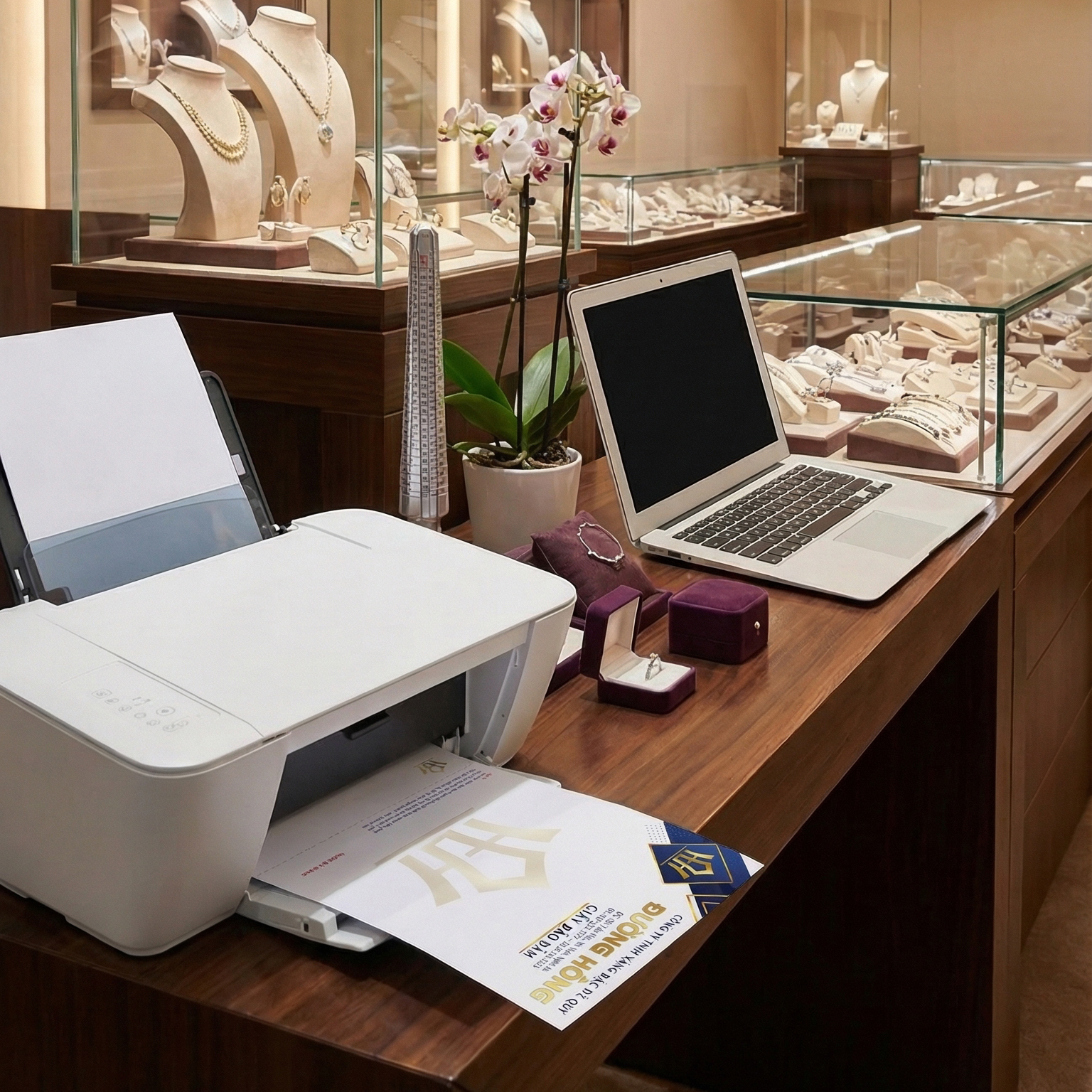 In hóa đơn tiệm vàng